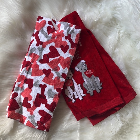 2 Dog themed Valentines kitchen towels - Picture 4 of 5